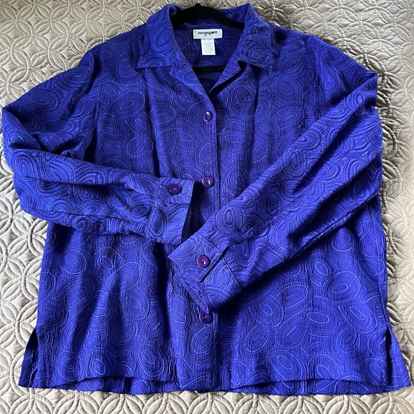 Easy Spirit brilliant purple poly/rayon blouse. Beautiful ❣️ - Picture 8 of 8